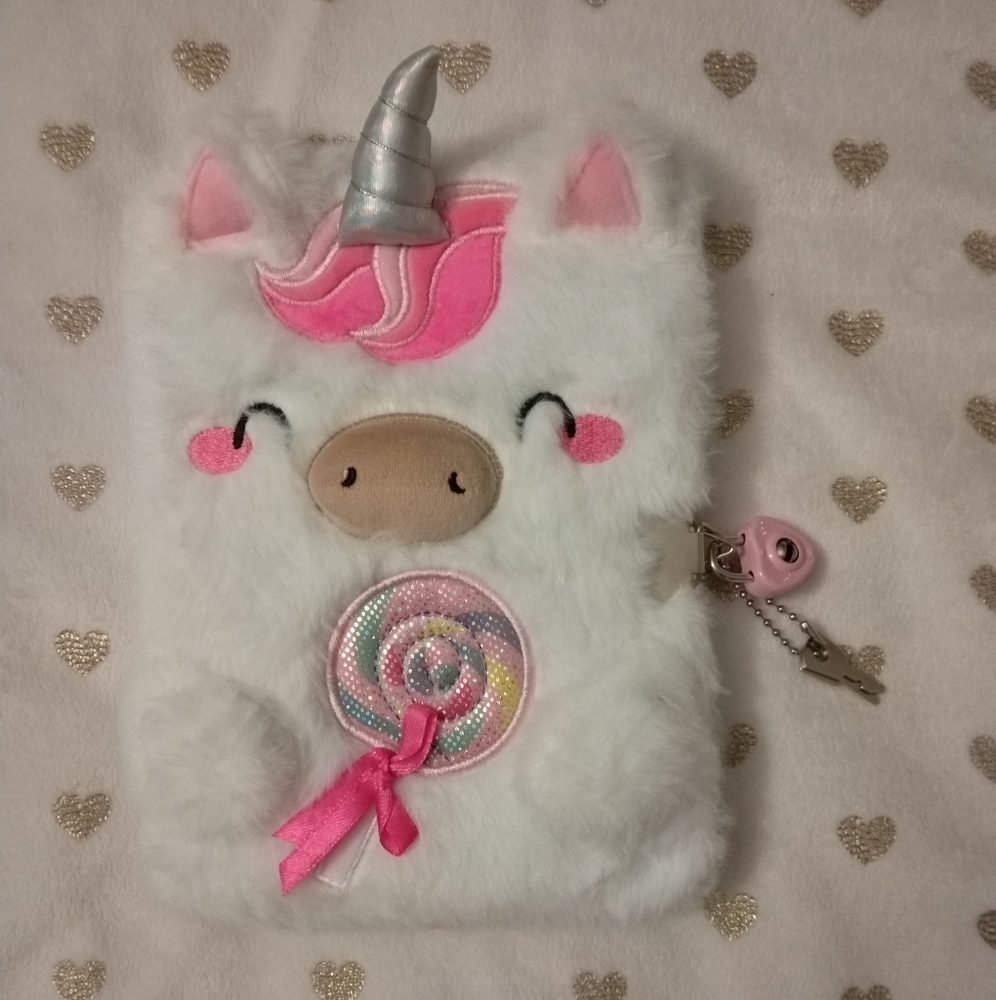📚🎨 3/$15 *NWOT* Unicorn Plush Kids Notebook Diary